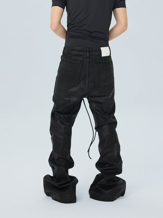 Lace Up Flared Jeans
