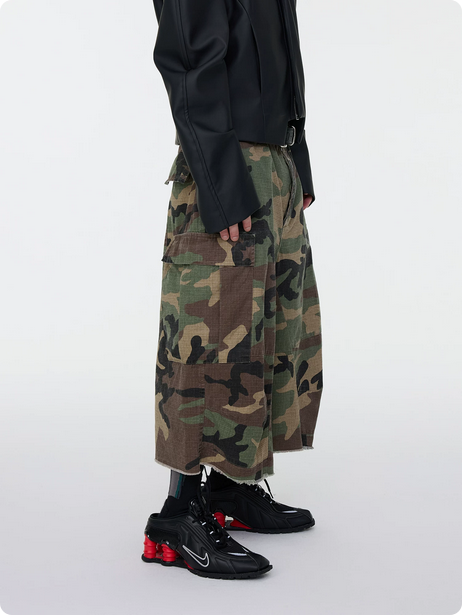 Camo Distressed Jorts