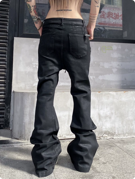 Lace Up Flared Jeans